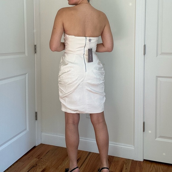 100% Silk Crepe Designer Mini Cocktail Dress - Picture 7 of 12